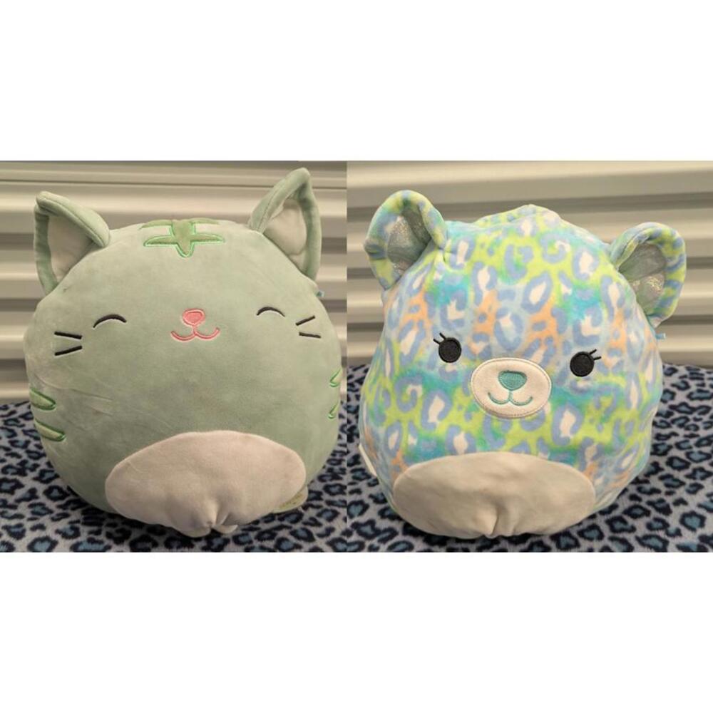 Kellytoy Squishmallows 12" Flip-A-Mallow  | Lindsay The Leopard + Chase the Cat